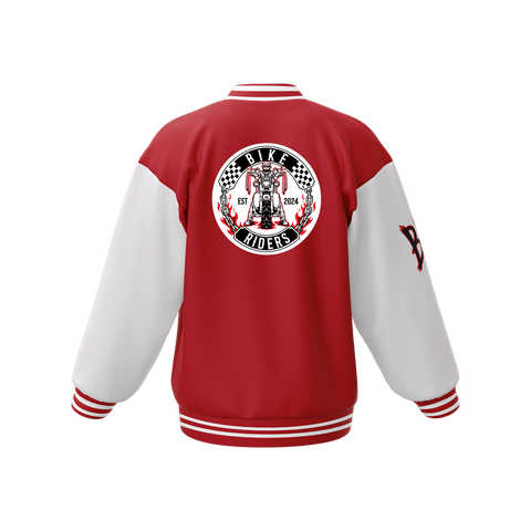 Biker Riders Red Collection Custom Made Baseball Jacket