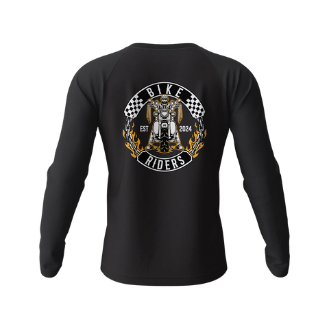 Biker Riders Long Sleeve Raglan T shirt