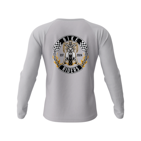 Biker Riders Long Sleeve Raglan T shirt