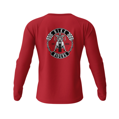 Bike Riders Red Collection Long Sleeve Raglan T shirt