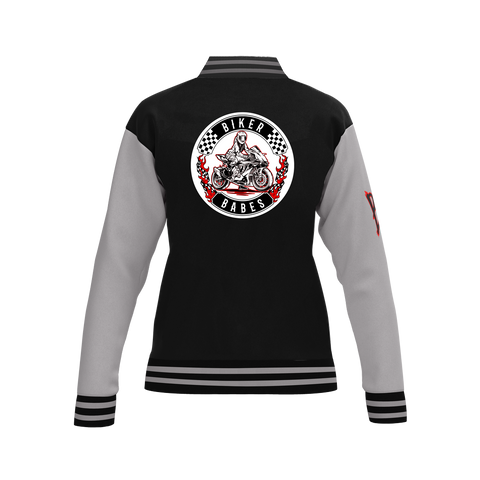 Biker Babes Sports Red Collection Custom Made Ladies Baseball Jacket