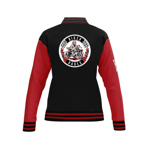 Biker Babes Sports Red Collection Custom Made Ladies Baseball Jacket