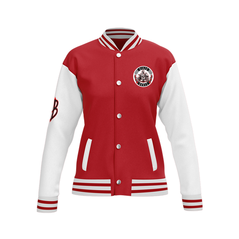 Biker Babes Sports Red Collection Custom Made Ladies Baseball Jacket