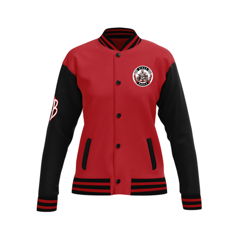 Biker Babes Sports Red Collection Custom Made Ladies Baseball Jacket