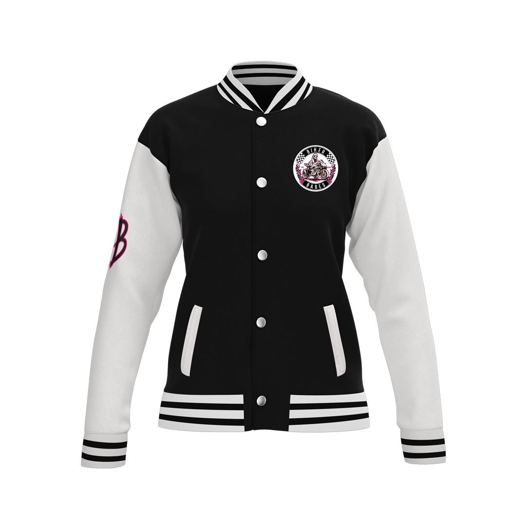Biker Babes Sports Pink Collection Custom Made Ladies Baseball Jacket