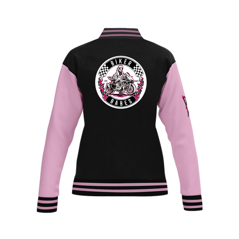 Biker Babes Sports Pink Collection Custom Made Ladies Baseball Jacket