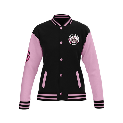 Biker Babes Sports Pink Collection Custom Made Ladies Baseball Jacket
