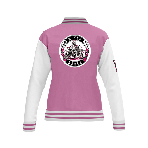Biker Babes Sports Pink Collection Custom Made Ladies Baseball Jacket