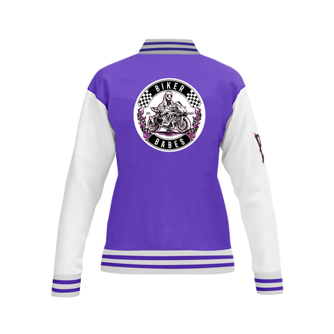 Biker Babes Sports Purple Collection Custom Made Ladies Baseball Jacket