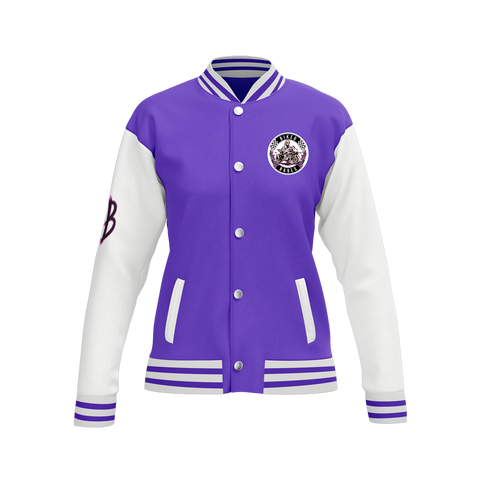 Biker Babes Sports Purple Collection Custom Made Ladies Baseball Jacket